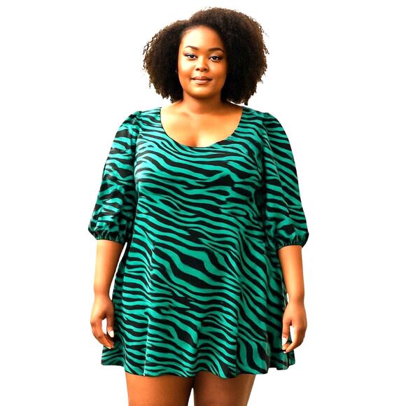 ELOQUII 20W Green Women's Long Sleeve Maxi BOHO Dress Plus Size 2X XXL 2XL - Picture 1 of 7